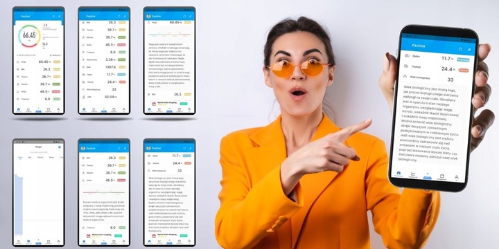 WAGA ŁAZIENKOWA BLUETOOTH SMART 25w1 180Kg ANALITYCZNA INTELIGENTNA +