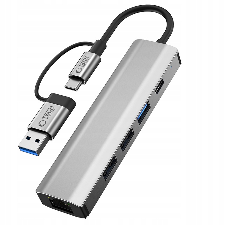 HUB ADAPTER ROZGAŁĘZIACZ ROZDZIELACZ USB-A 3.0 - USB-C TYPE-C DO KOMPUTERA