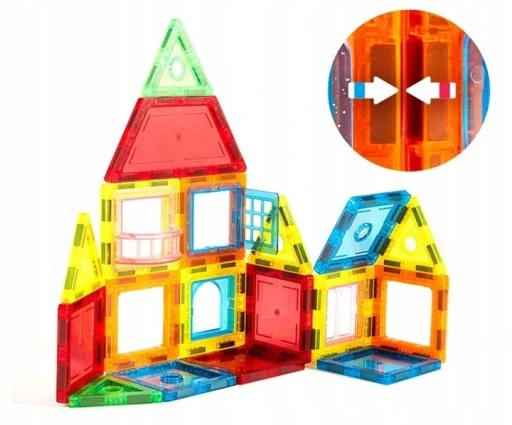 KLOCKI MAGNETYCZNE KONSTRUKCYJNE DUŻE PANELE 3D