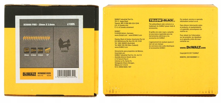 DEWALT DCN8901020 GWOŹDZIE NA TAŚMIE DO GWOŹDZIARKI DCN890 2.6x20mm