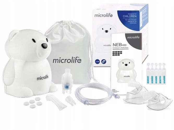 Inhalator NEBULIZATOR Microlife NEB 400 MIŚ CICHY DLA DZIECI NEB400 +SÓL