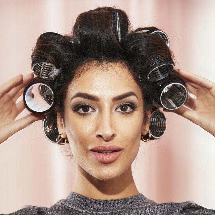 Zestaw Wałki do włosów różne rozmiary + spinki 18el Czarne loki fale