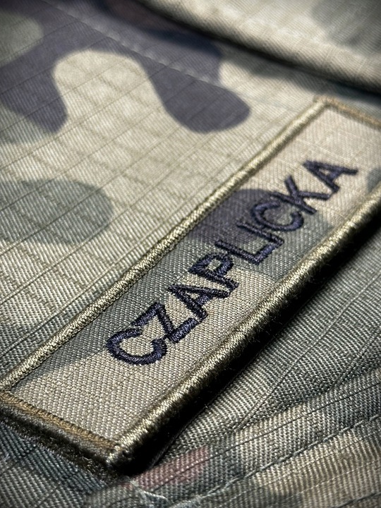 IMIENNIK nazwisko na mundur x 4 szt. ramka KHAKI, identyfikator na mundur