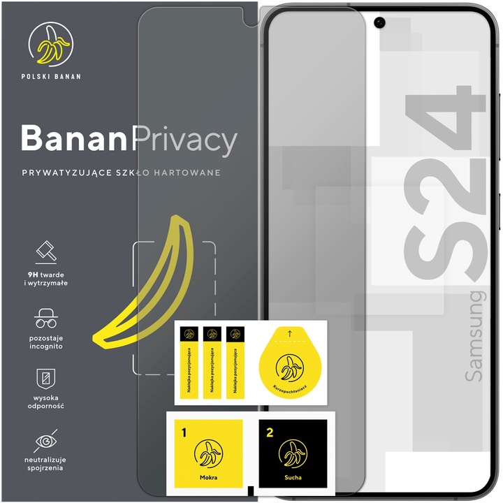 Szkło hartowane prywatyzujące 9H BananPrivacy do Samsung Galaxy S24