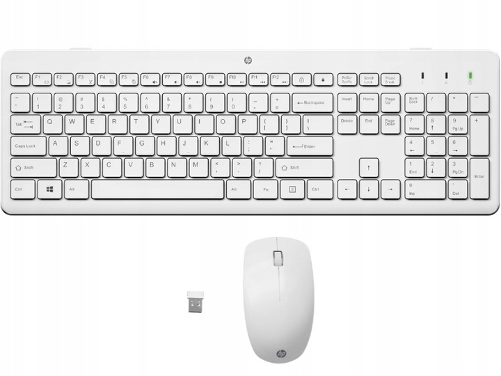 Zestaw Mysz Klawiatura Bezprzewodowa HP 230 bateria 16msc biały (3L1F0AA)