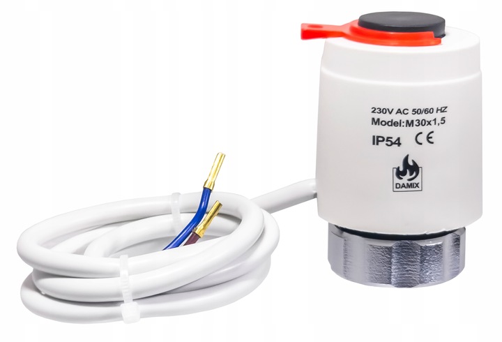 SIŁOWNIK TERMOELEKTRYCZNY DO ROZDZIELACZA ZAWORU GWINT M30 x 1,5 230V NC