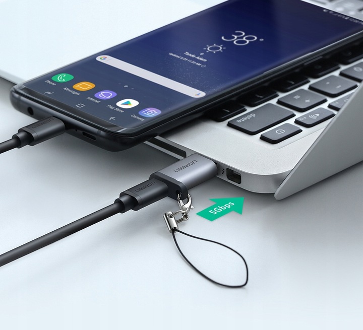 UGREEN LEKKI ADAPTER PRZEJŚCIÓWKA HUB USB 3.0 DO USB-C 3.1 QC 3.0 3A 5GBPS