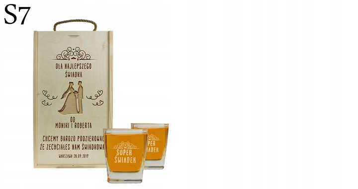 PUDEŁKO NA ALKOHOL PODZIĘKOWANIE DLA ŚWIADKOWEJ ŚWIADKA GRAWER PREZENT