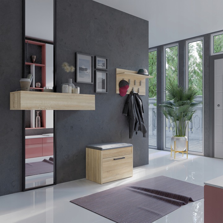 SZAFKA NA BUTY PARMA MINI DĄB SONOMA Z SIEDZISKIEM I SCHOWKIEM