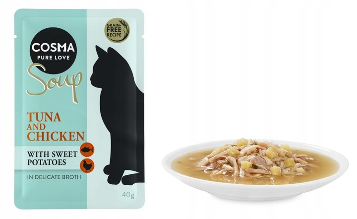 Mokra karma dla kota Cosma soup 12 x 40 g mix smaków 0,48 kg
