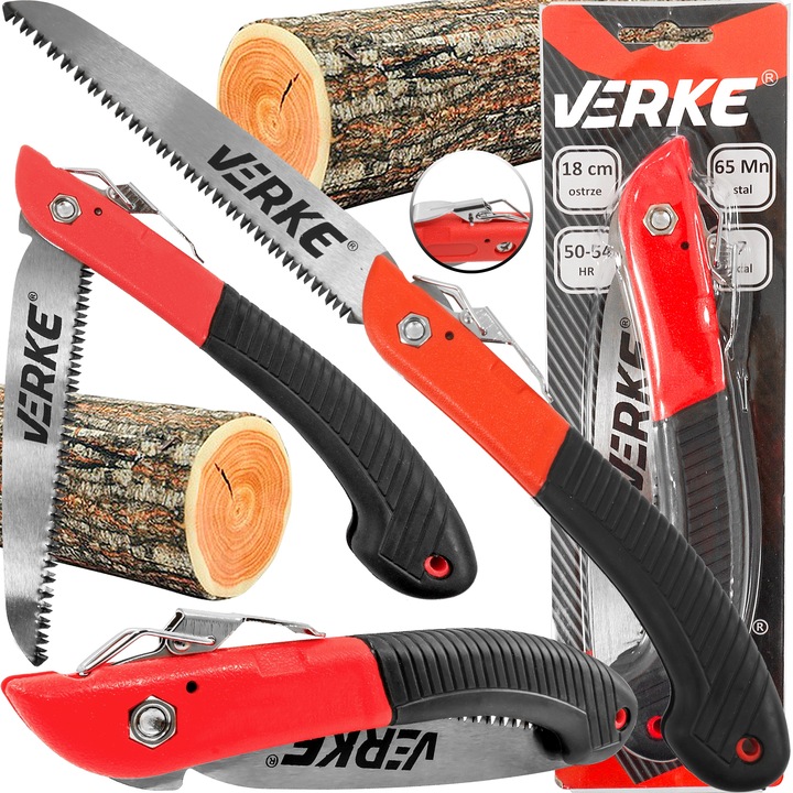 PIŁA DO DREWNA SKŁADANA 180 mm VERKE Piła ręczna do drewna V86539
