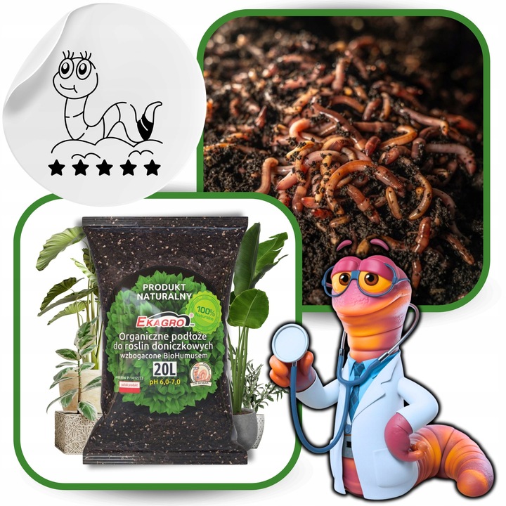 Organiczne Podłoże PREMIUM do Roślin Doniczkowych Zielonych Eko Bio