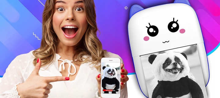 MINI DRUKARKA TERMICZNA DRUKUŚ ORYGINALNY DO ZDJĘĆ NOTATEK + 11SZT ROLEK