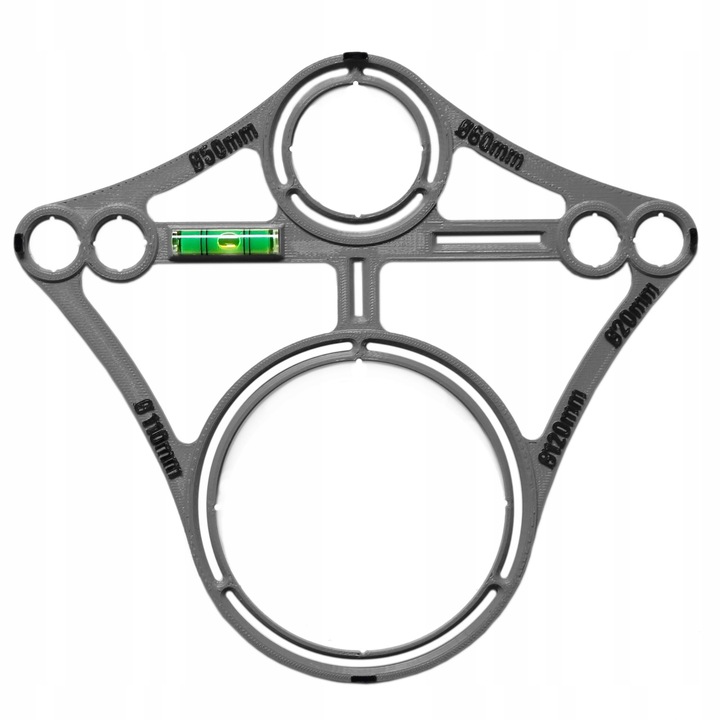 Szablon wzornik otworów płytek stelaża podtynkowego WC Geberit Tece