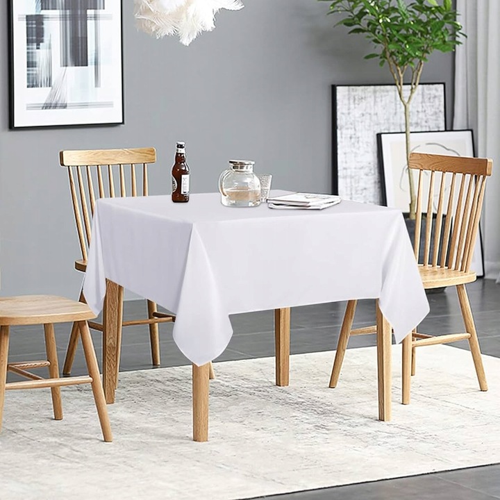 BIAŁY OBRUS 140x220 GRUBY MATOWY GŁADKI NA STÓŁ UNIWERSALNY