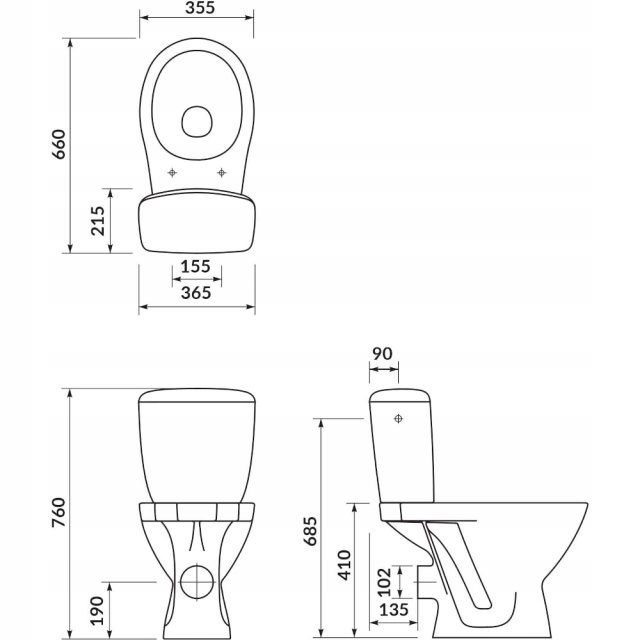 Kompakt WC 206 K010 3/6l deska polipropylen