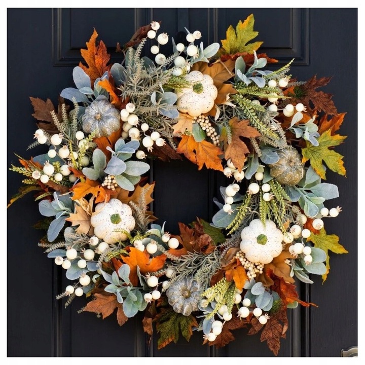 WIENIEC WIANEK GIRLANDA NA DZWI DEKORACYJNY JESIENNY STROIK DYNIE DOM