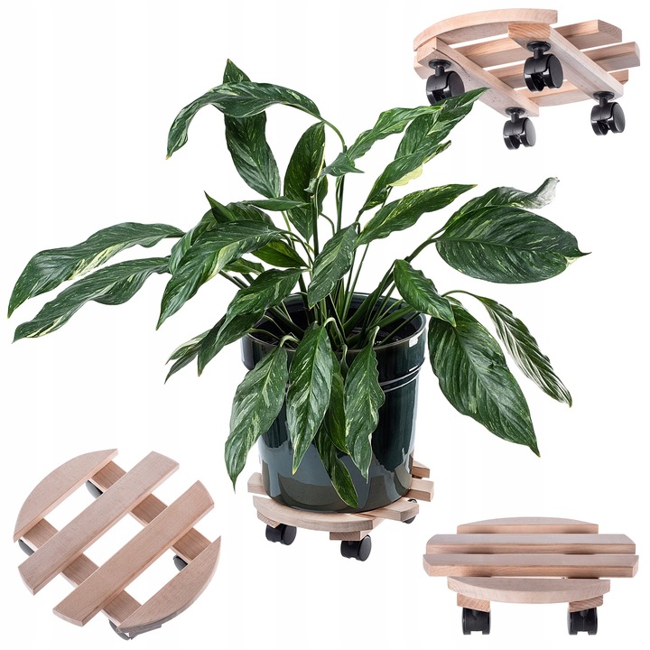 PODSTAWKA POD DONICZKĘ DONICĘ NA KÓŁKACH DREWNIANA OKRĄGŁA PODEST 30