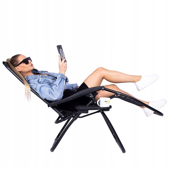 LEŻAK OGRODOWY PLAŻOWY FOTEL SKŁADANY ZERO GRAVITY TURYSTYCZNY KRZESŁO 2w1