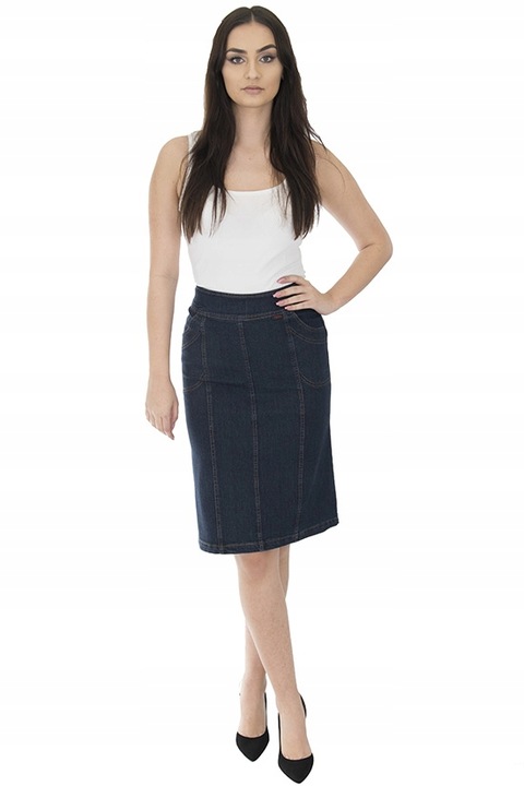 SPÓDNICA JEANS MIDI (38-54) KOLORY r.44