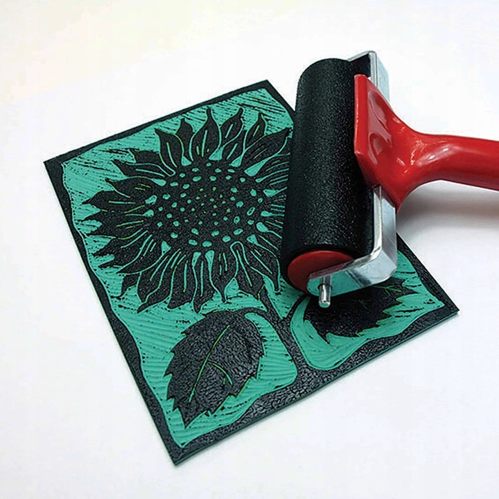 Linoleum płytka do linorytu Essdee druku wypukłego wklęsłego SZARA 30x20 cm