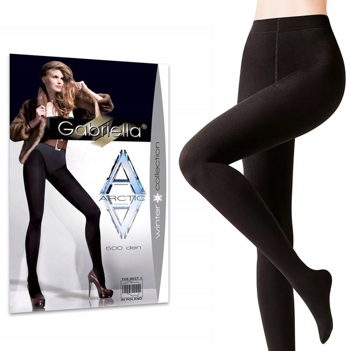 GABRIELLA ARCTIC rajstopy polarowe OCIEPLANE grube zimowe 500DEN - 4/5