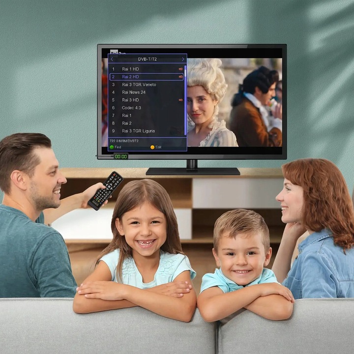 Tuner Dekoder Satelitarny DVB-T2 HEVC H.265 WiFi Telewizji Naziemnej