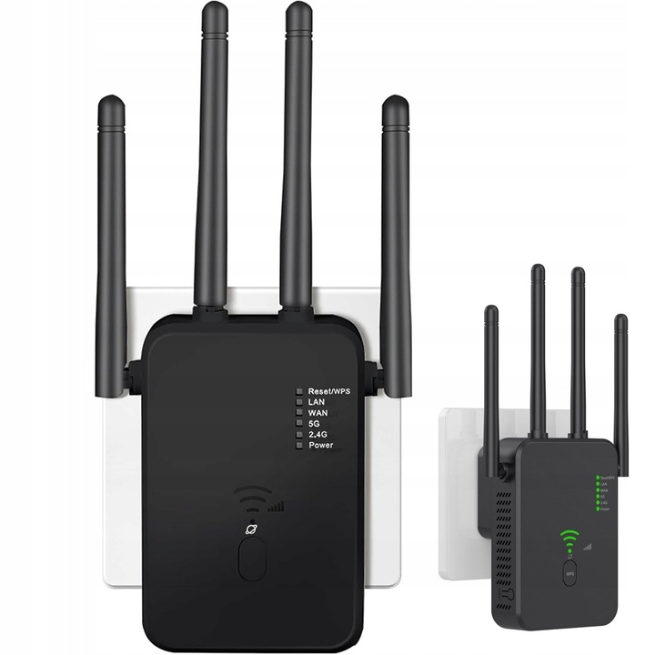 WZMACNIACZ SYGNAŁU WI-FI MOCNY REPEATER 1200MB/S 2.4GGHZ 5GHZ DWUZAKRESOWY