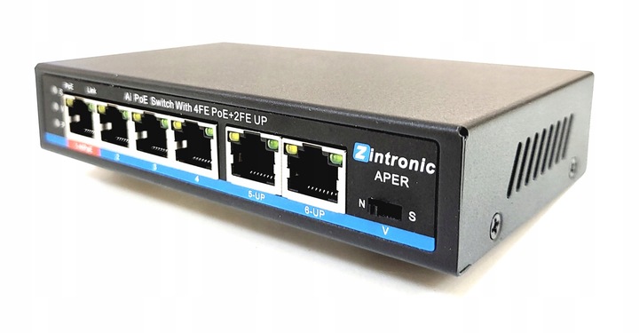 Switch POE 4xPOE 2xUplink 65W HI-POE APER