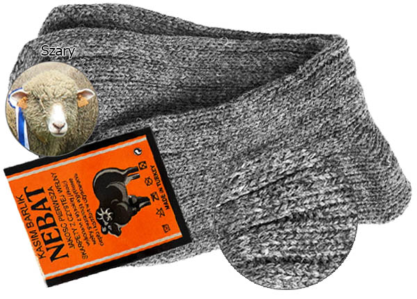 3x WEŁNA 99% WEŁNIANE GRUBE SKARPETY Nebat szare 43-46