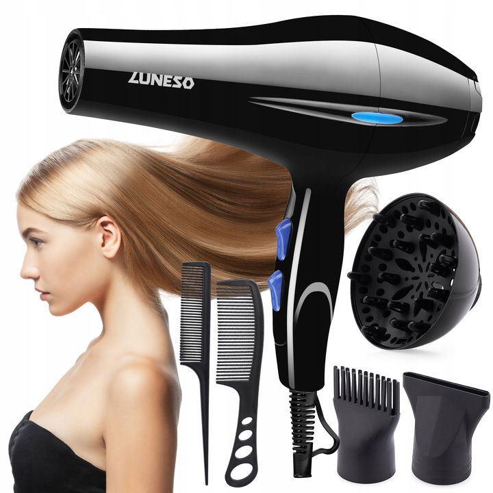 SUSZARKA DO WŁOSÓW z dyfuzorem jonizacja MOCNA koncentrator zimny