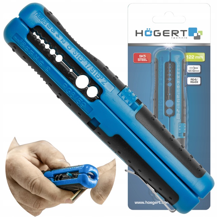 ŚCIĄGACZ DO IZOLACJI 0,5 mm² - 6 mm² DO KABLI PRZEWODÓW HOGERT HT1P102