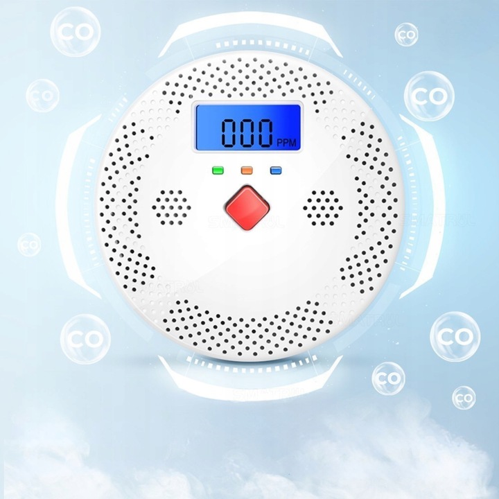 CZUJNIK DETEKTOR CZADU GAZU TLENKU WĘGLA CO TUYA WIFI CERTYFIKOWANY