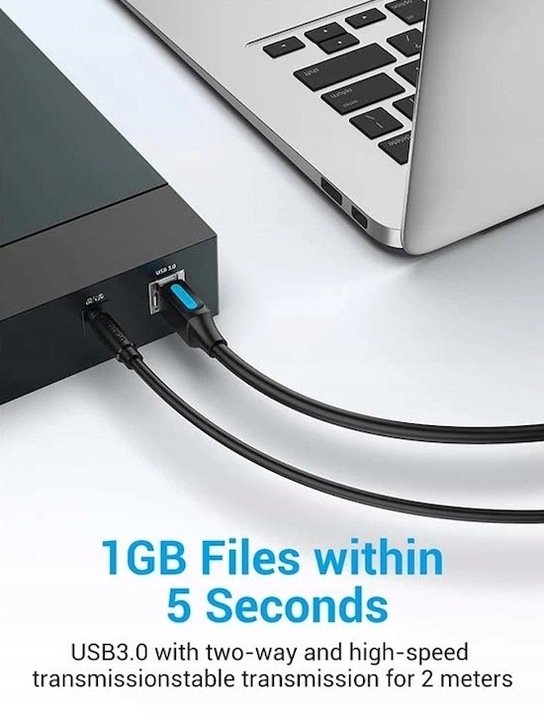Vention Kabel USB 3.0 A-B AM-BM Super Speed 5 Gb/s HDD Hub 3m