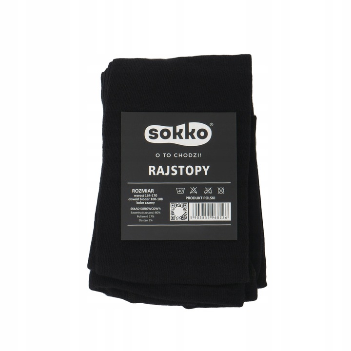 SOKKO Rajstopy Damskie Bawełniane Gładkie Kryjące Cotton Termiczne Ciepłe