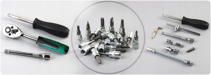 Zestaw klucze NASADKI 1/4 narzędzia klucze grzechotka TORX BITY INBUS