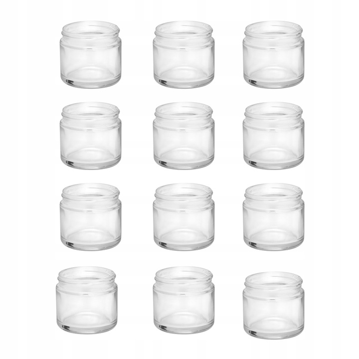 Słoik pojemnik szklany bezbarwny do świec 60 ml zestaw 12 sztuk
