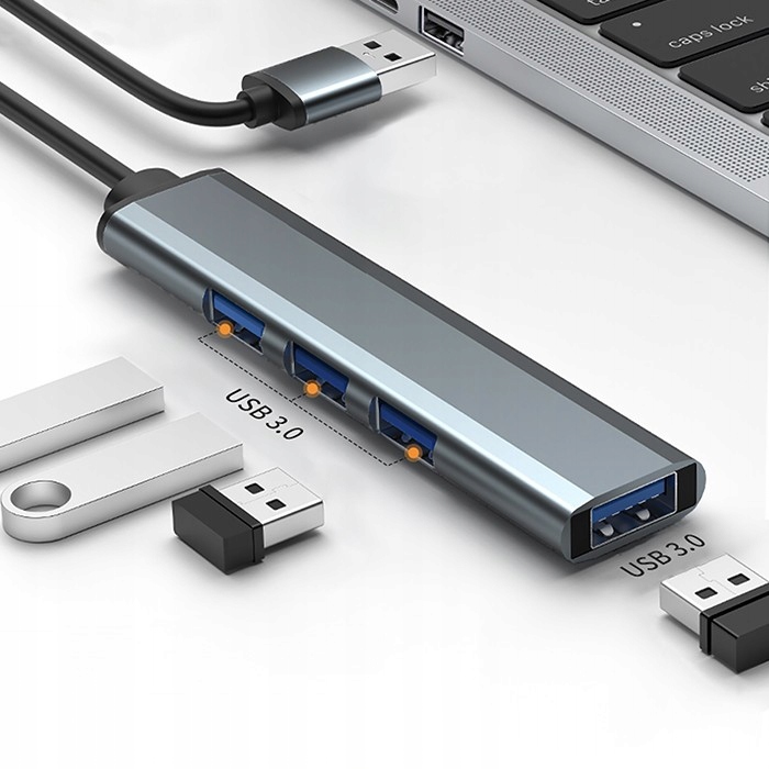 Qoltec Hub Adapter Rozdzielacz USB-C 3.0 4w1 4x USB 3.0 5Gb/s Szybki
