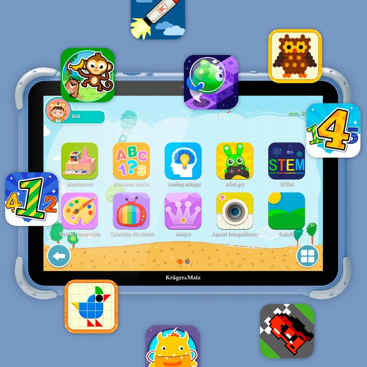 Tablet dla dzieci Kruger&Matz 10,1" FUN 1008 4/64GB LTE WiFi GPS Android 13