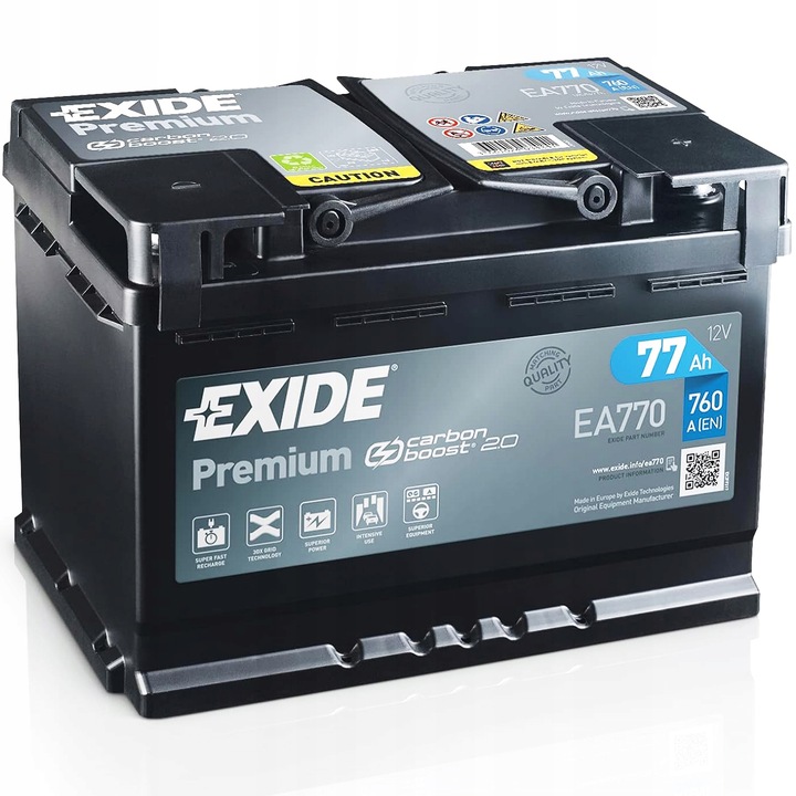 AKUMULATOR EXIDE PREMIUM 77AH 760A EA770 P+ NAJNOWSZY MODEL ASSISTACE
