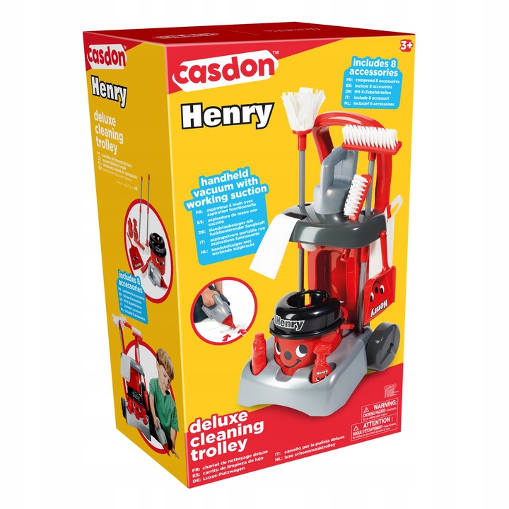 DUŻY ZESTAW DO SPRZĄTANIA HENRY WÓZEK MOP ODKURZACZ CASDON
