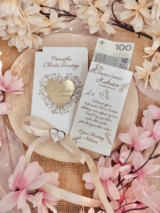 PAMIĄTKA CHRZTU ŚWIĘTEGO Z PERSONALIZACJĄ OBRAZEK + PUDEŁKO NA PIENIĄDZE