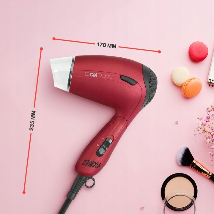 SUSZARKA DO WŁOSÓW MAŁA LEKKA SKŁADANA TURYSTYCZNA PODRÓŻNA 1300W JONIZACJA