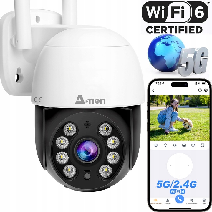 KAMERA WIFI IP SMART ZEWNĘTRZNA OBROTOWA FULL HD 4MP 2K ZOOM 4x DETEKCJA