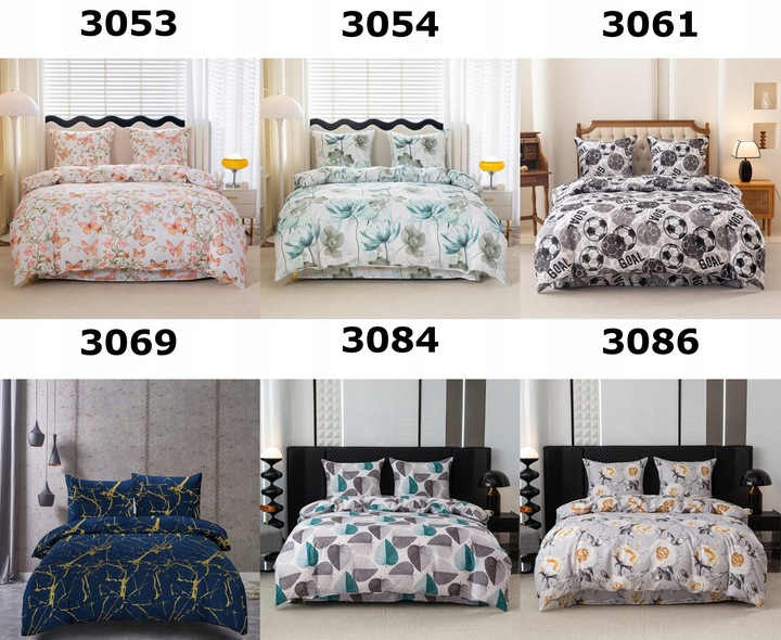 Pościel 160x200 + 2 Poszewki Komplet 3- Częściowy Kwiaty 3D Wiele Wzorów