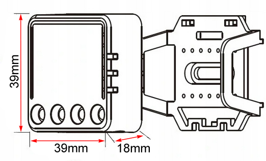 RTX Mini Przekaźnik Sterownik Oświetlenia Moduł 1kanał LN TUYA WiFi