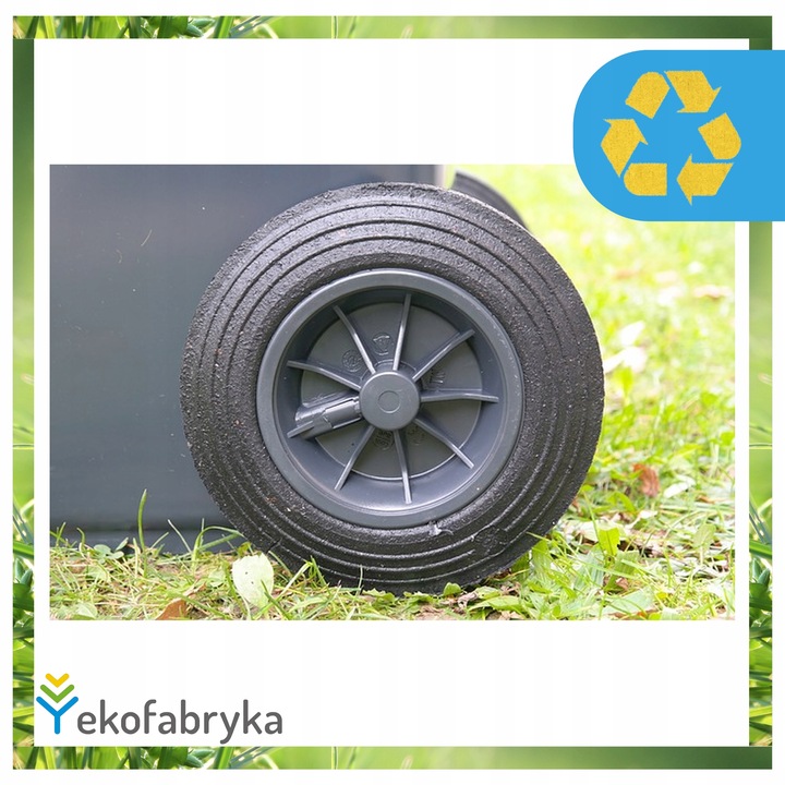 Pojemnik na śmieci 240l odpad ZMIESZANE Kosz WEBER Najwyższa Jakość CZARNY