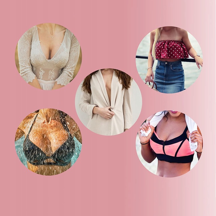 TAŚMA UNOSZĄCA BIUST MODELUJĄCA DEKOLT ZESTAW NAKLEJKI WIELOKROTNEGO UŻYTKU