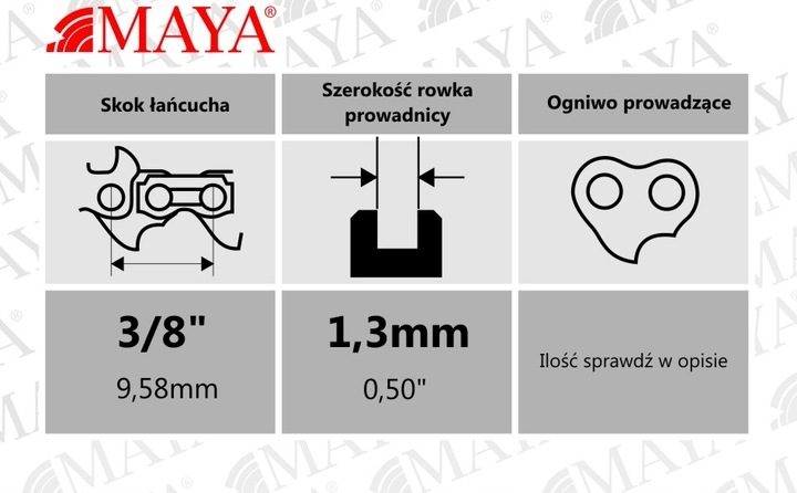 ŁAŃCUCH WIDIOWY DO PIŁY STIHL 018 021 023 MS180 3/8'' 1,3 50 OGNIW