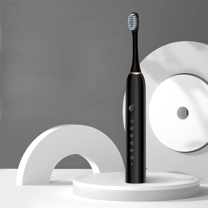 SZCZOTECZKA SONICZNA DO ZĘBÓW ELEKTRYCZNA Z MASAŻEM 4 KOŃCÓWKI 6 TRYBÓW